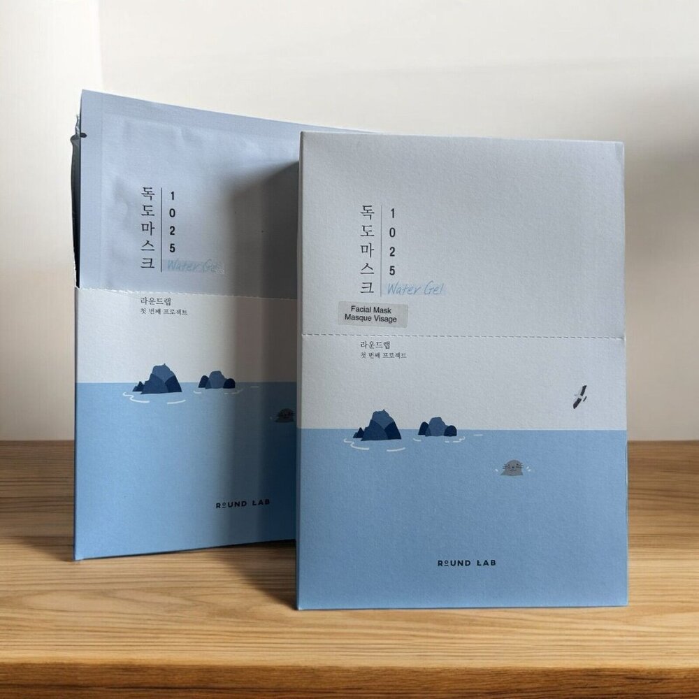 Round Lab 1025 Dokdo Water Gel Facial Sheet Mask 30ml - 1 Box/ 10 Masks Hydrates